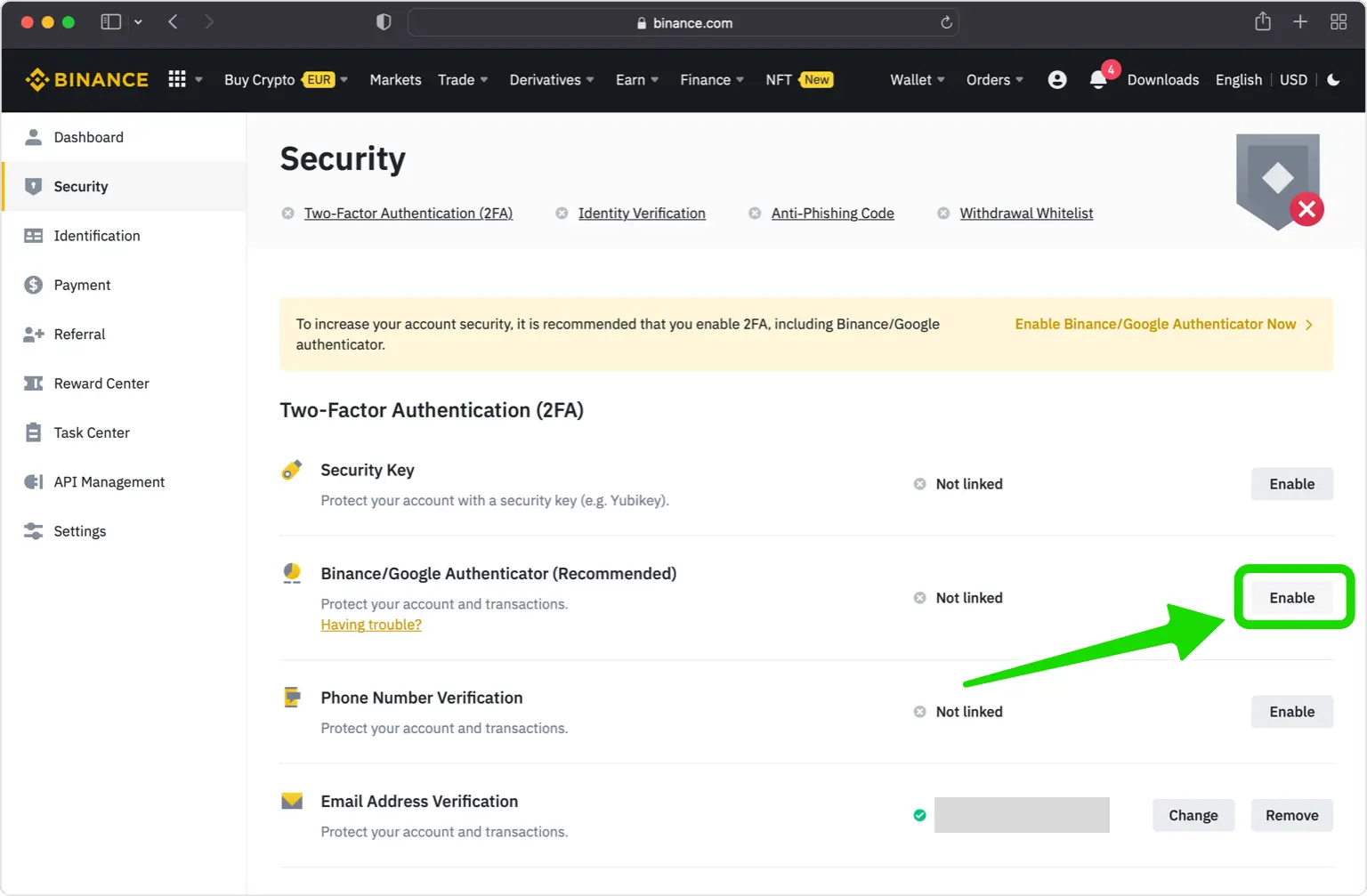 Enable the Authenticator App