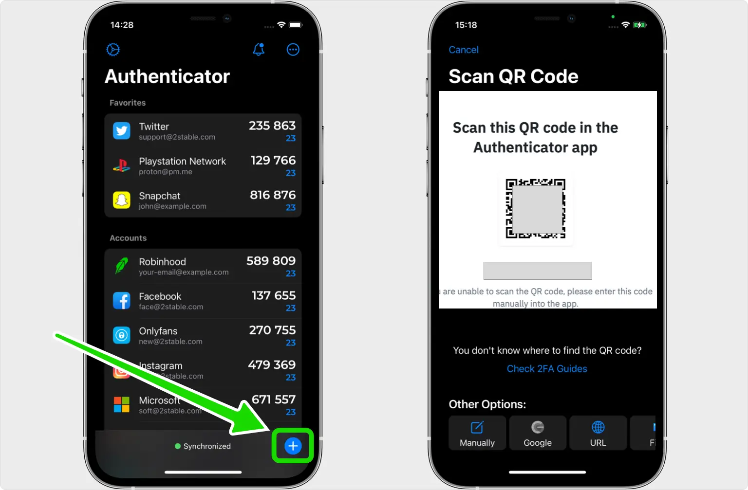 Scan the QR code with your Authenticator App