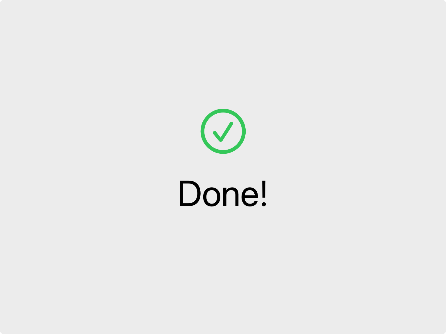 Finish setup