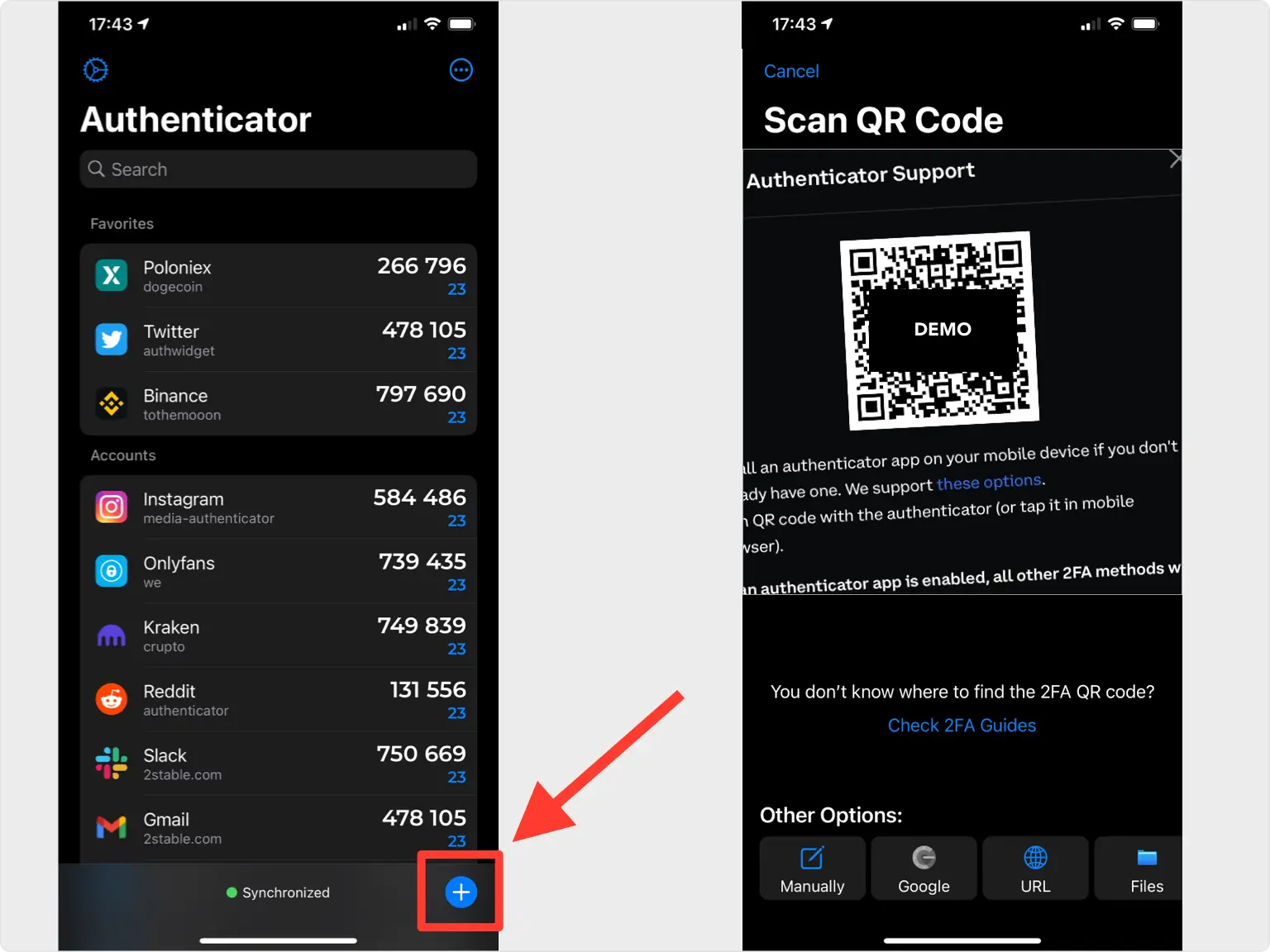 Scan the QR code with your Authenticator App