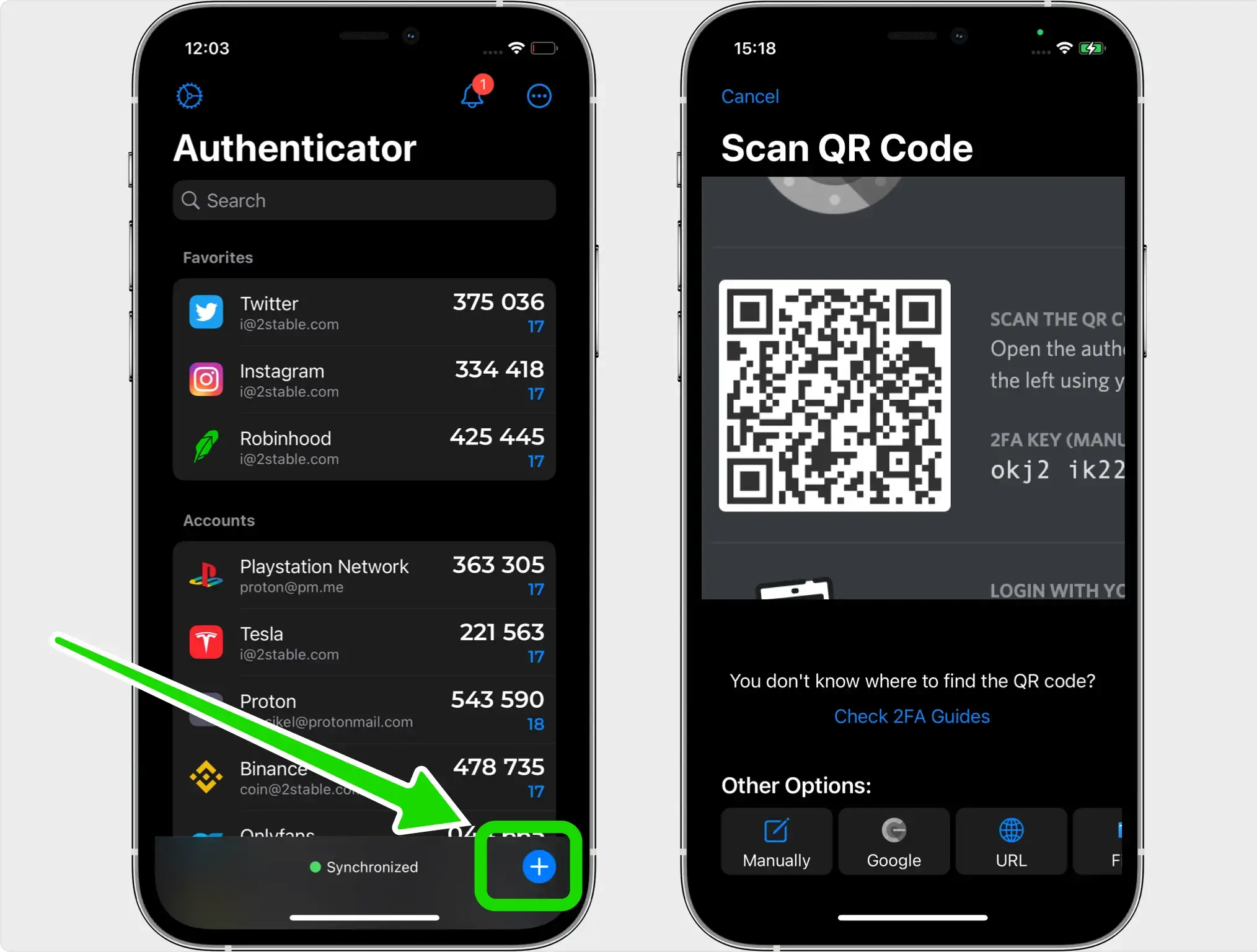 Scan the QR code with your Authenticator App
