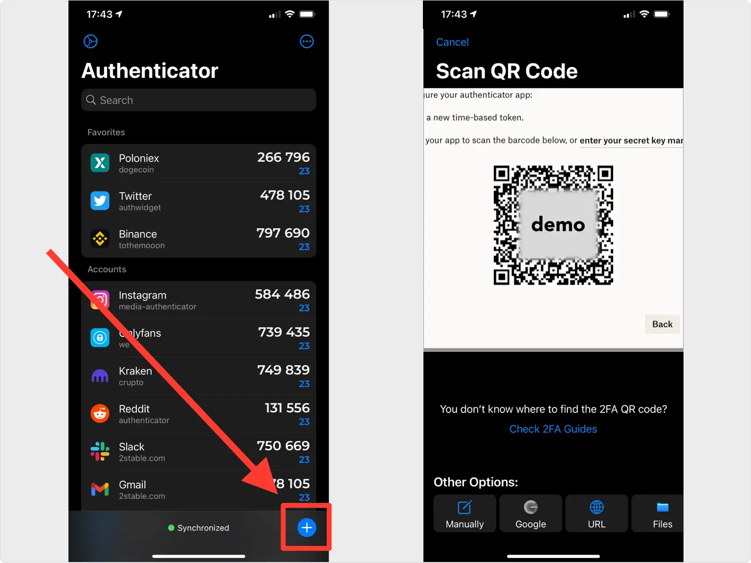 Scan the QR code with your Authenticator App
