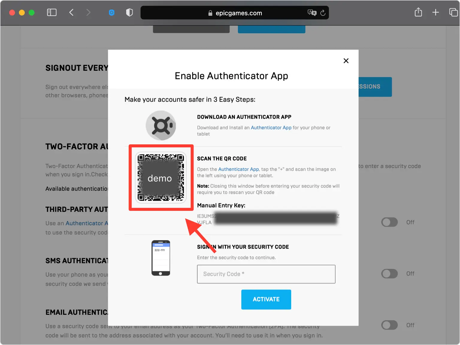 Reveal the QR code