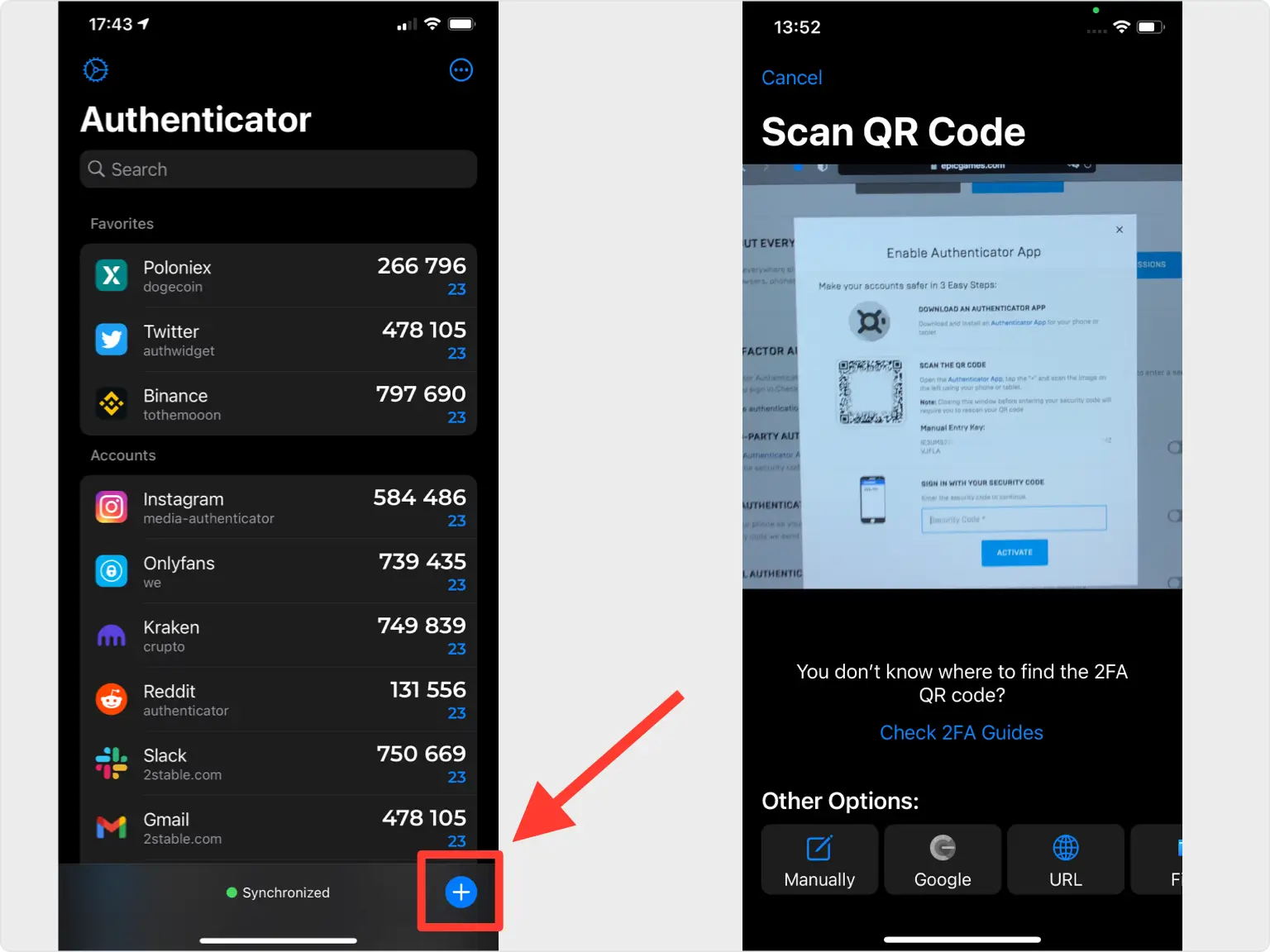 Scan the QR code with your Authenticator App