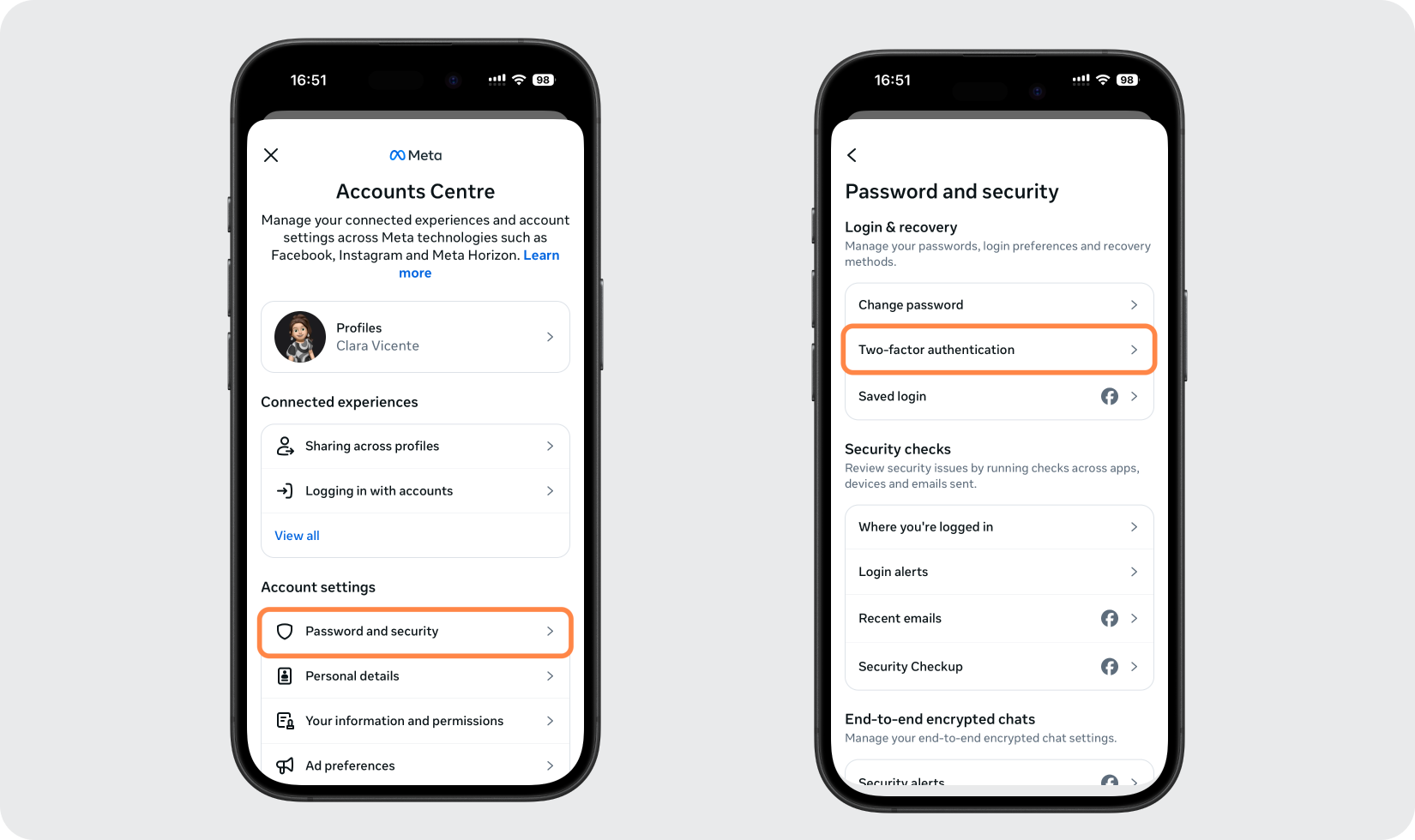 Go to Two-factor authentication