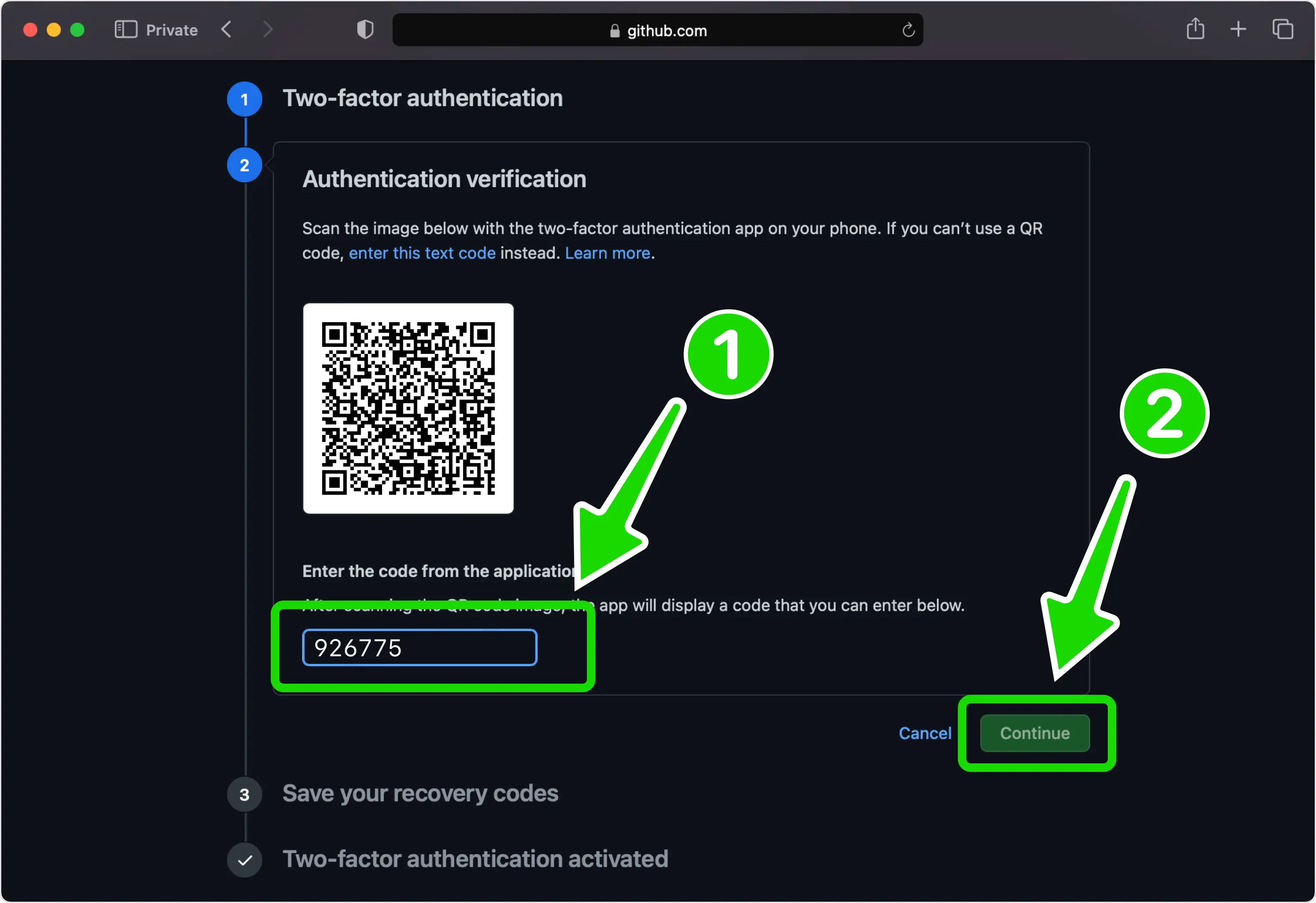 Enter the 6-digit verification code