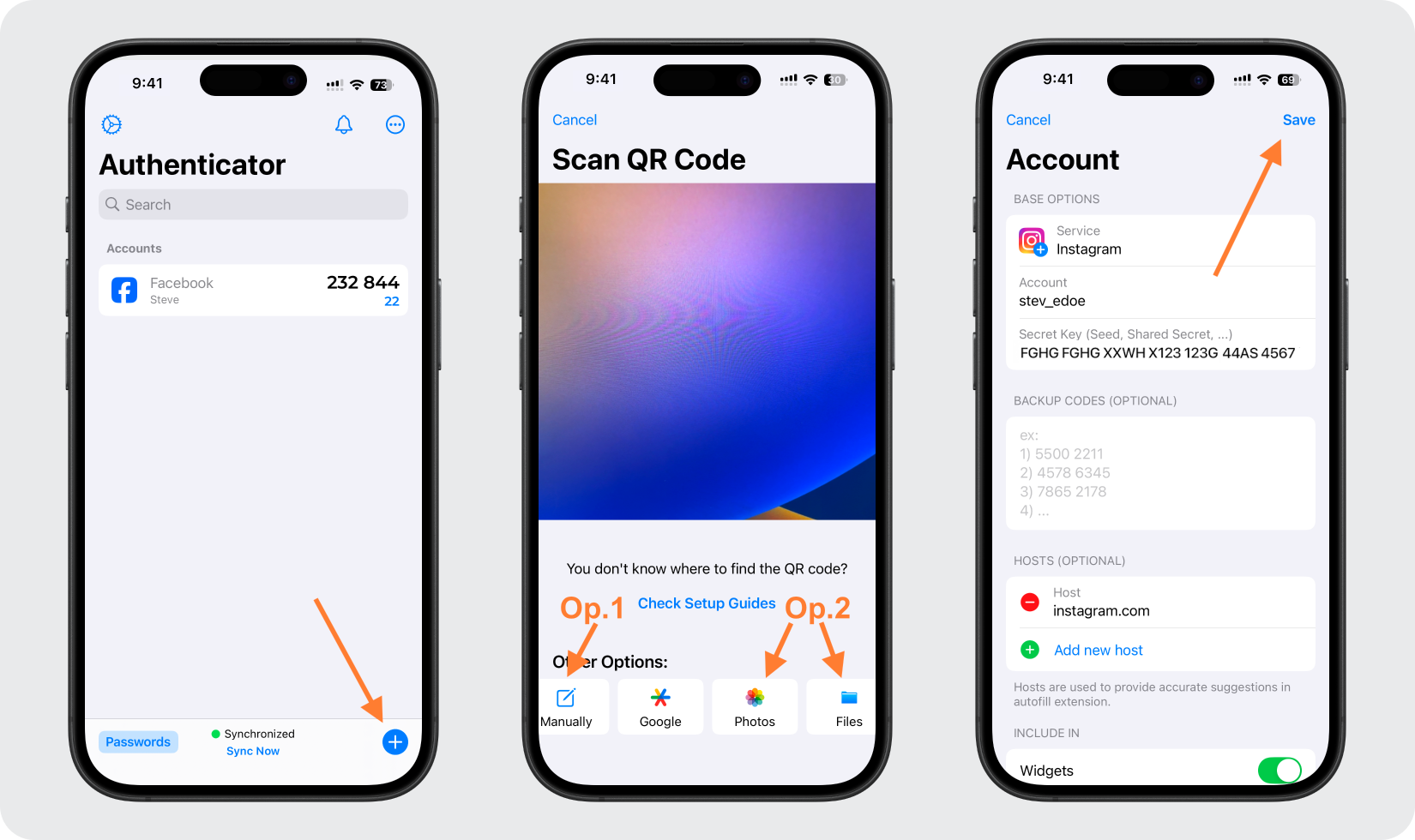 Add the account in your Authenticator App