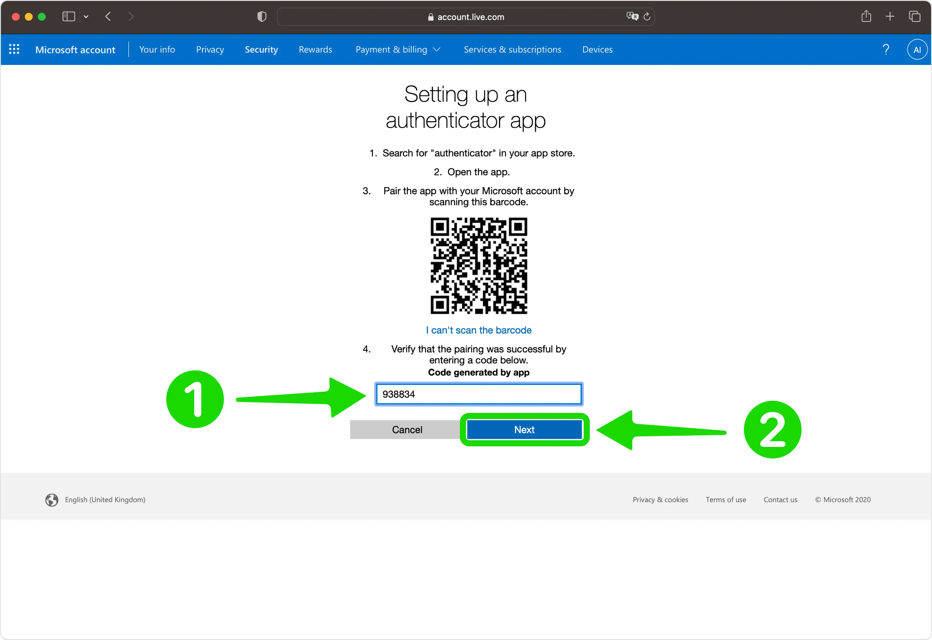 Enter the 6-digit verification code