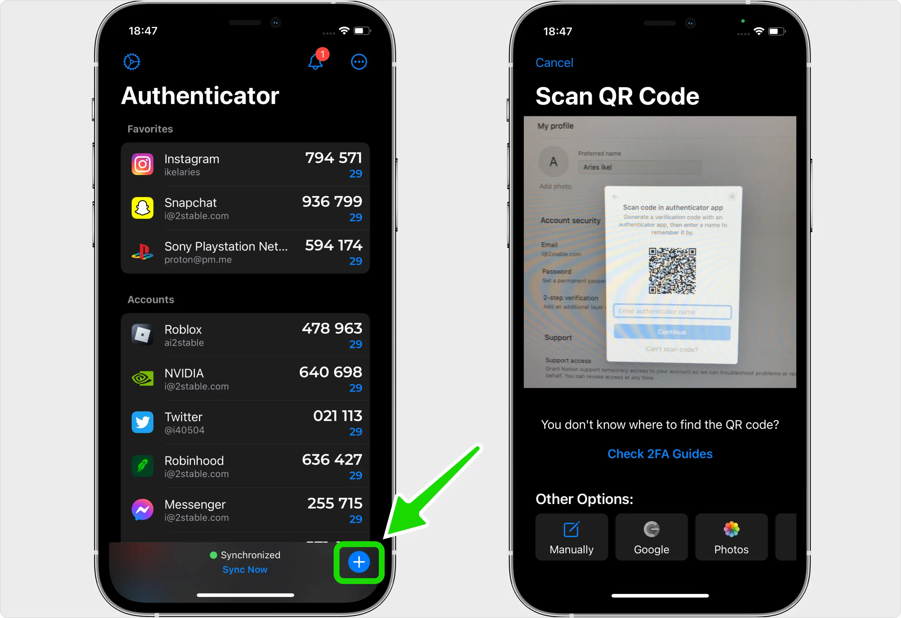 Scan the QR code with your Authenticator App