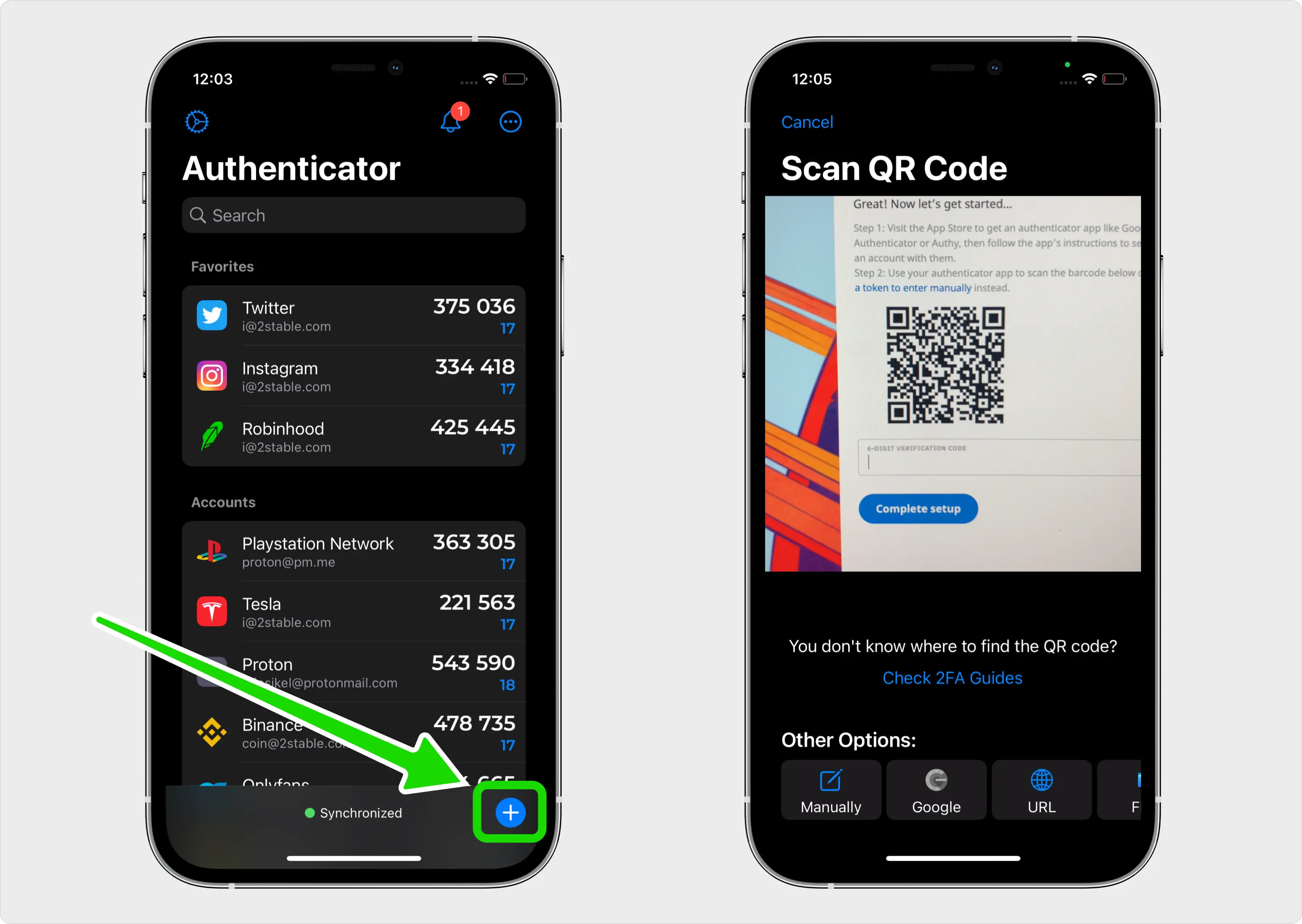 Scan the QR code with your Authenticator App