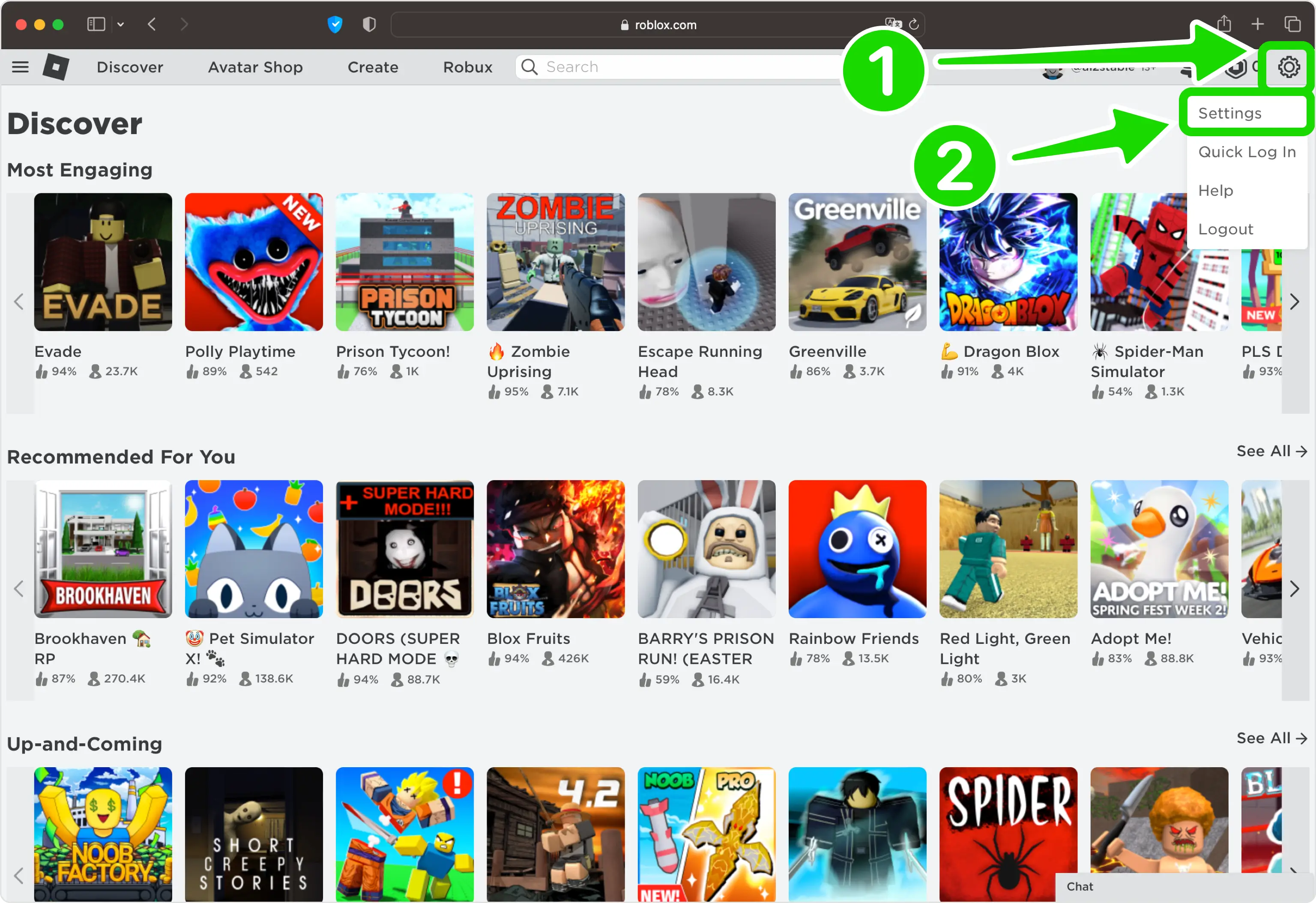 Open your Roblox Settings