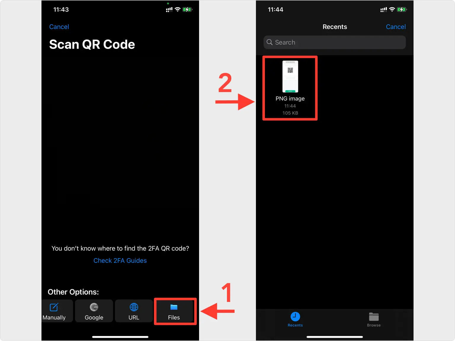 Import the QR code in your Authenticator App