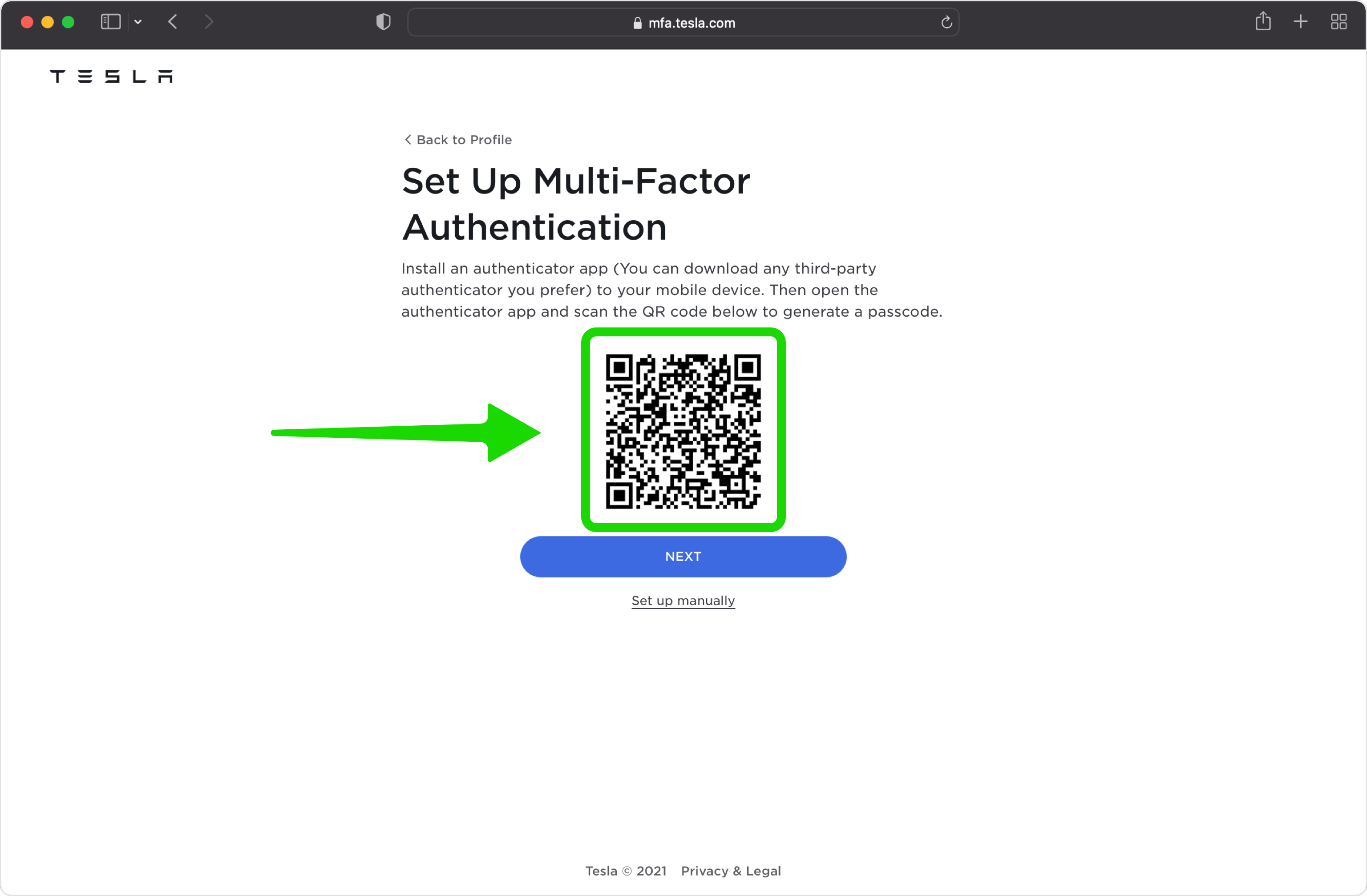 View the QR code