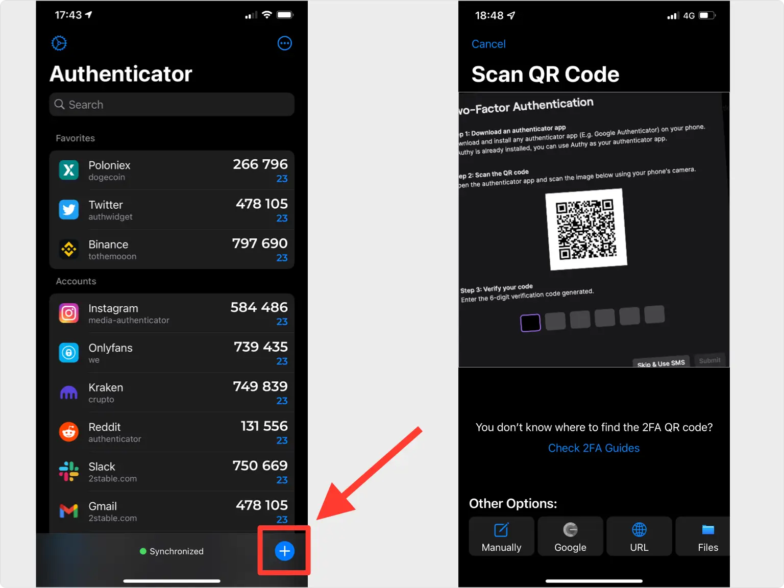 Scan the QR code with your Authenticator App