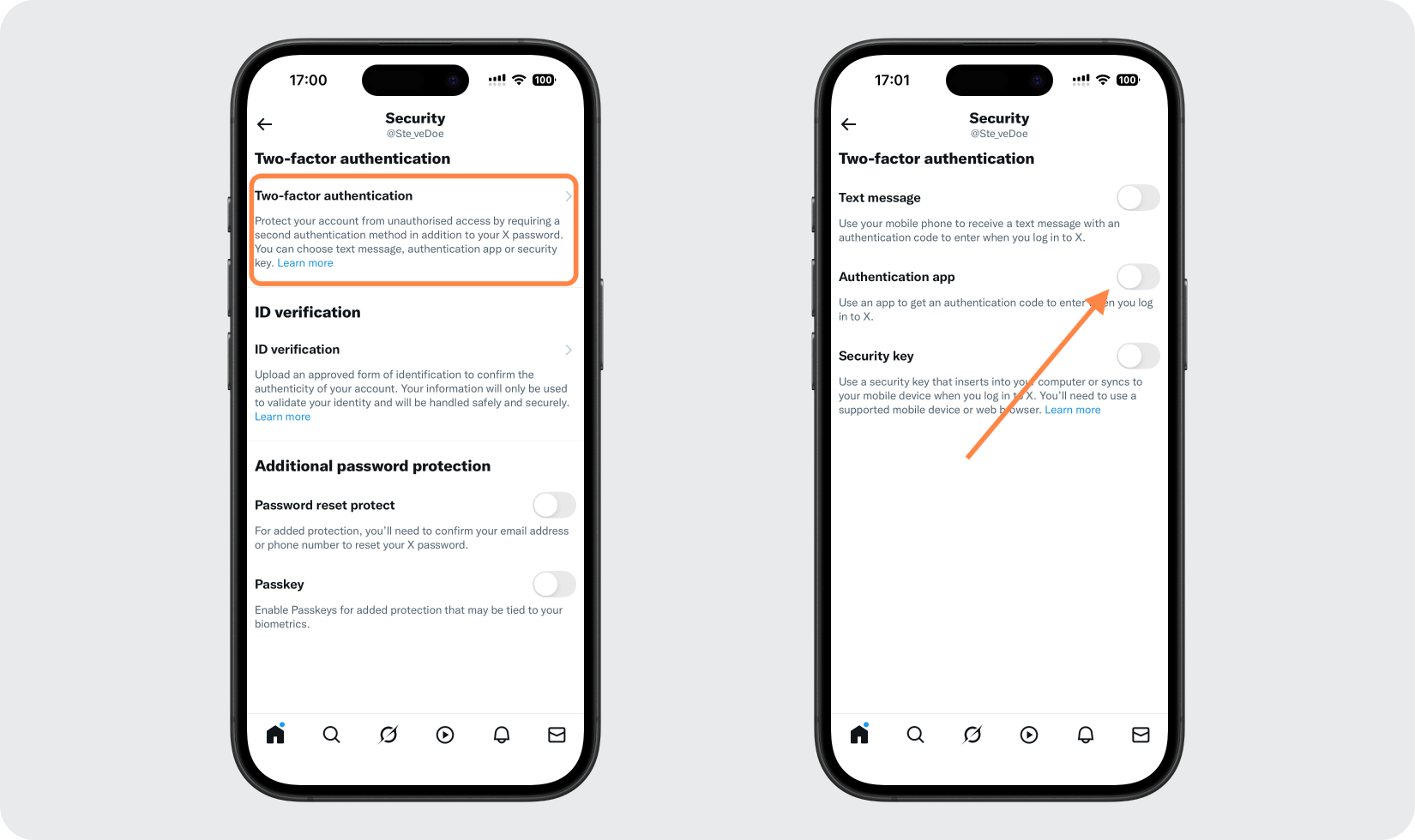 Choose the Authentication app method