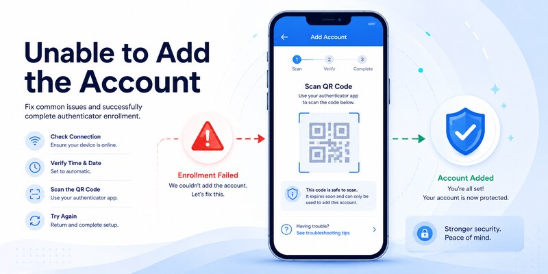 Microsoft Authenticator Unable to Add the Account