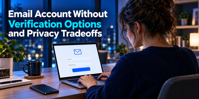 Email Account Without Verification Options and Privacy Tradeoffs